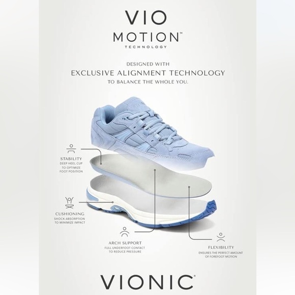 Vionic Womens 23 Walk Comfort Insole Trainers Walking Shoes Sneakers Size 10 - Picture 5 of 11